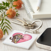 Tijger Valentijnsdag Sleutelhanger (Voorkant Rechts)