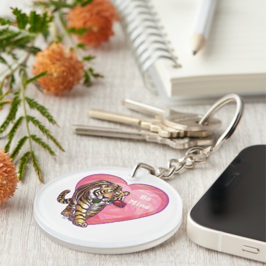 Tijger Valentijnsdag Sleutelhanger (Voorkant Rechts)