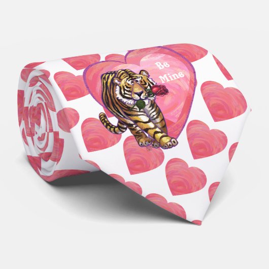 Tijger Valentijnsdag Stropdas (Opgerold)