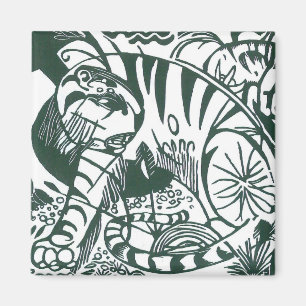 Tijger van Franz Marc, Vintage Expressionisme Kuns Magneet