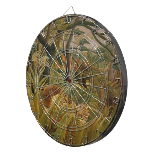 Tijger verrast in een tropisch Storm Dartbord (Voorkant Rechts)