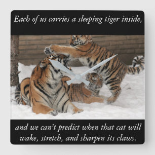 Tijger Vierkante Klok