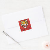 tijger vierkante sticker (Envelop)