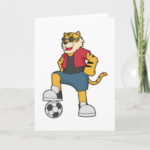 Tijger Voetbalspeler Voetbal Kaart