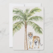 Tijger (volwassen) Oerwoud Animal Palm Tree Birthd Kaart (Achterkant)
