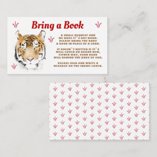 Tijger Waterverf Breng een Boek Baby Borrel Informatiekaartje