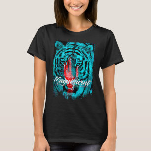 Tijger Wilde Kat Kleurrijk Wreed Dier Jungle Mo T-shirt