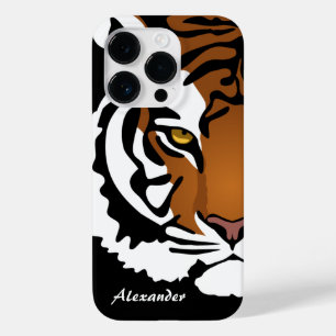 Tijger, wilde kat op zwart Case-Mate iPhone 14 pro hoesje