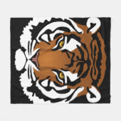 Tijger, wilde kat op zwart fleece deken (Voorkant (Horizontaal))