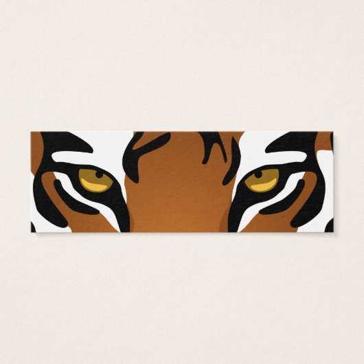 Tijger, wilde kat op zwart mini visitekaartjes (Achterkant)