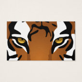 Tijger, wilde kat op zwart visitekaartje (Achterkant)