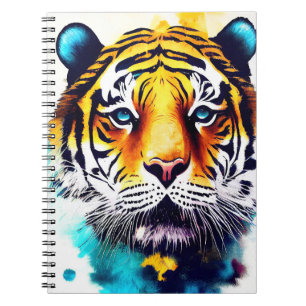 Tijger Wilde Natuur Dierlijke Kleur Kunst Schilder Notitieboek