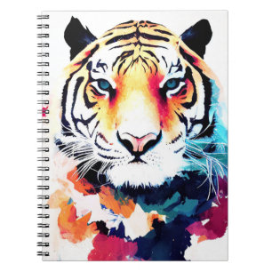 Tijger Wilde Natuur Dierlijke Kleur Kunst Schilder Notitieboek