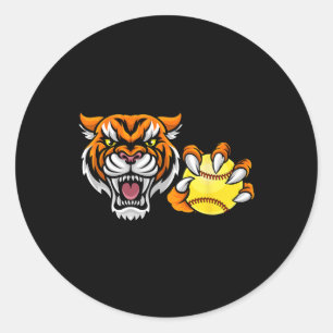 Tijger Zachte Ll Cartoon Karakterontwerp Ronde Sticker