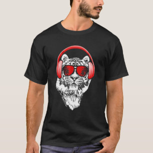 Tijger zonnebril hoofdtelefoon Tiger Lover Tige T-shirt