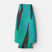 Tijger, zwart en Blauwgroen afdrukken Flesjeskoeler (Voorkant)