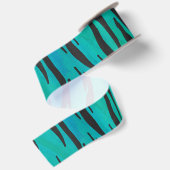 Tijger, zwart en Blauwgroen afdrukken Lint (Achterkant)