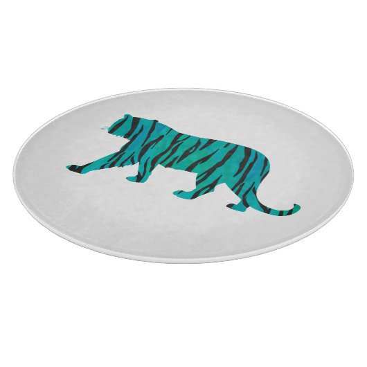 Tijger, zwart en Blauwgroen afdrukken Snijplank (Hoek)
