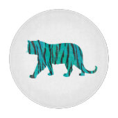 Tijger, zwart en Blauwgroen afdrukken Snijplank (Voorkant)