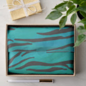 Tijger, zwart en Blauwgroen afdrukken Tissuepapier (Geschenk)
