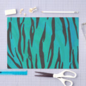 Tijger, zwart en Blauwgroen afdrukken Tissuepapier (Craft)