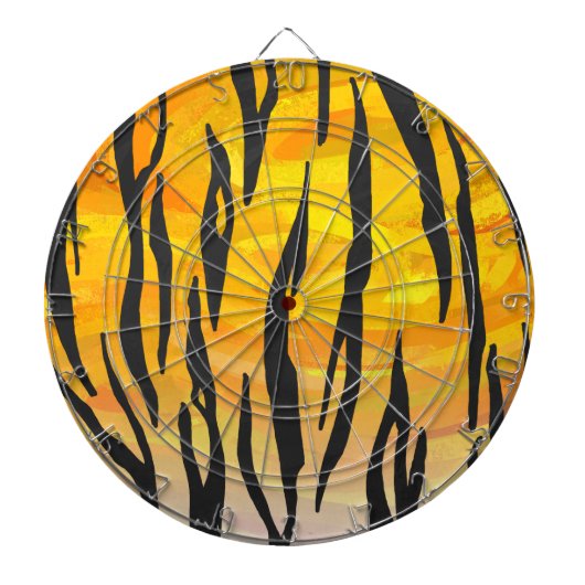 Tijger, zwart en Oranje afdrukken Dartbord (Voorkant)