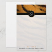 tijgerafdrukken; monogram briefpapier (Voorkant / Achterkant)