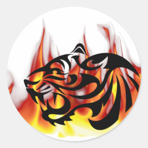 tijgerbrand ronde sticker
