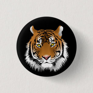 Tijgergezicht Badge Ronde Button 3,2 Cm