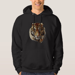 Tijgergezicht Tijgerkop Wilde Kat Antiek Hoodie