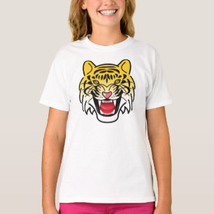 Tijgergezichts kunstwerk met glimlach-21876 t-shirt