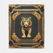 Tijgergoud en zwart sierlijk lijst fleece deken (Voorkant)