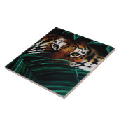 Tijgergroene Oerwouden bladeren Tegeltje (Zijkant)