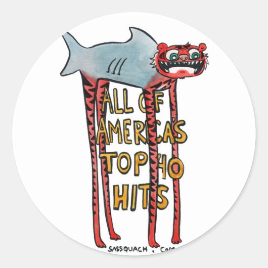 Tijgerhaai Ronde Sticker (Voorkant)