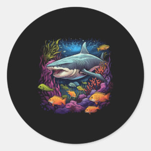 Tijgerhaai Zee oceaan onderwater haai Ronde Sticker