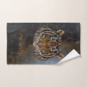 Tijgerhoofd, gezicht, leder. bad handdoek (Handdoek)