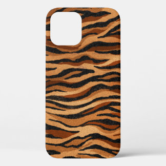 Tijgerhuid: hand-getrokken naadloos patroon. iPhone 12 hoesje