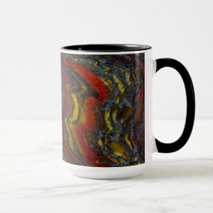 Tijgerijzer in rood, geel, blauw mok