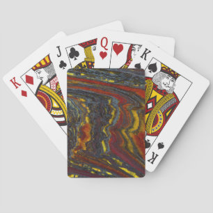 Tijgerijzer in rood, geel, blauw pokerkaarten