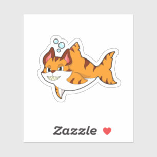 Tijgerkat als haai in water.PNG Sticker
