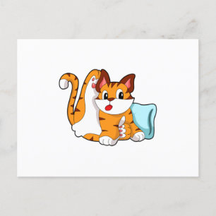 Tijgerkat met kussen briefkaart