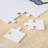 Tijgerkat met muis legpuzzel (Zijkant)