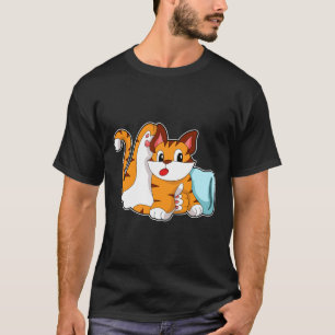 Tijgerkat met piloot t-shirt