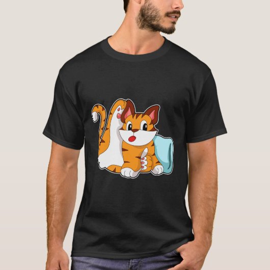 Tijgerkat met piloot t-shirt (Voorkant)