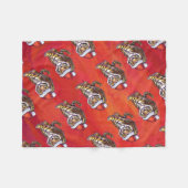 TijgerKerstmis op rood Fleece Deken (Voorkant (Horizontaal))