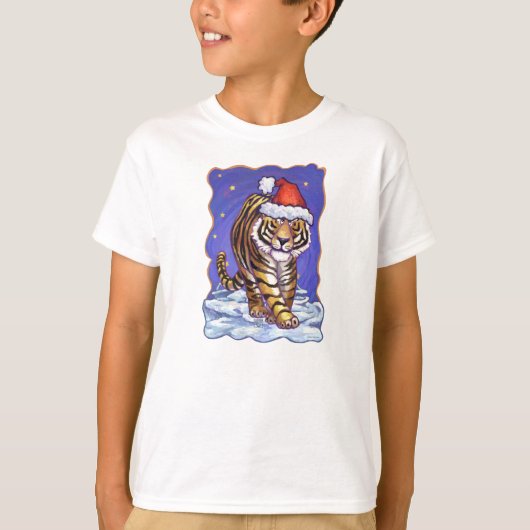 Tijgerkerstmis T-shirt (Voorkant)