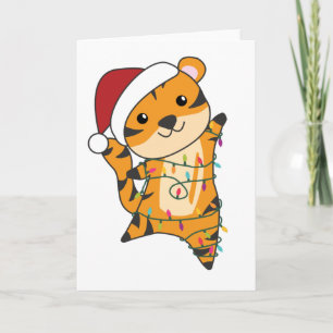 Tijgerkerstwintersneeuw Kaart