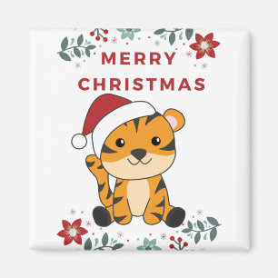 Tijgerkerstwintersneeuw Magneet