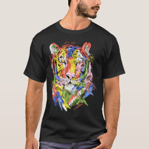 Tijgerkleurige dierenvrienden tijger voor dierlijk t-shirt