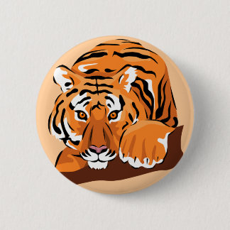 tijgerknop ronde button 5,7 cm